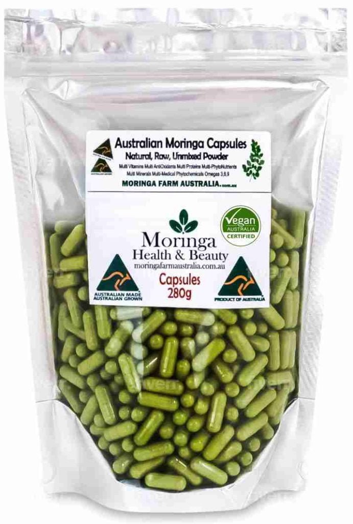 AUSTRALIAN Moringa in VEG. CAPSULES 280G. apprx 535-600 caps Made To Order